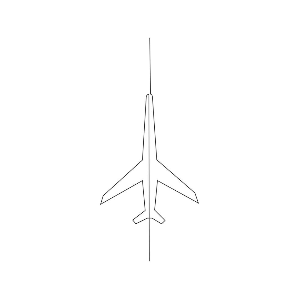 Continuous Aeroplan Line Art Design One Line Aircraft Drawing vector
