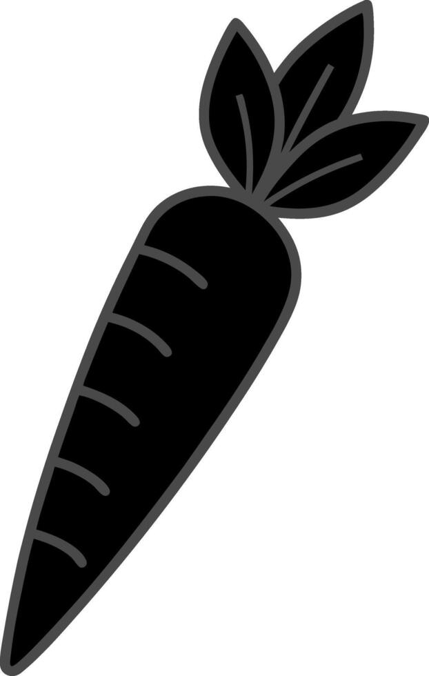 Organic Black Carrot Silhouette Simple Outline Illustration vector