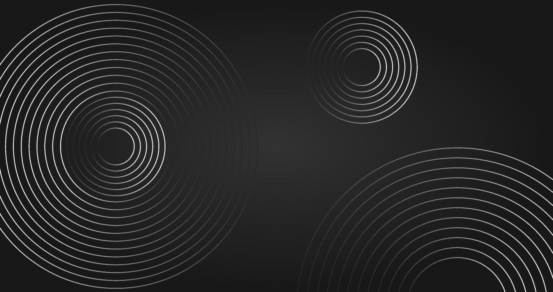 Abstract black background with circles and lines. illustration design vector