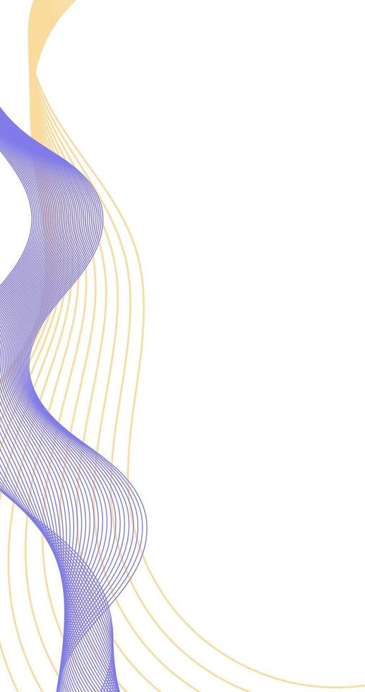 Abstract background with wavy blue lines and yellow line. illustration. vector