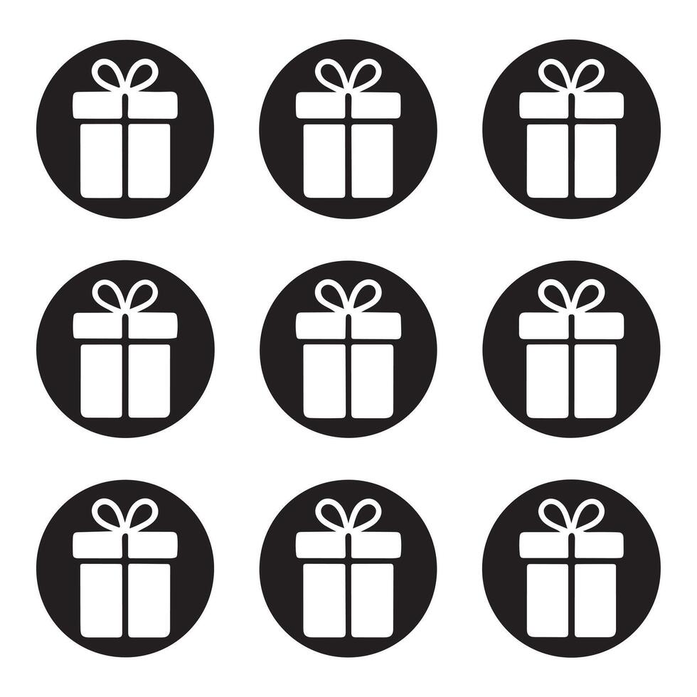Gift Box icon Silhouettes Sets vector