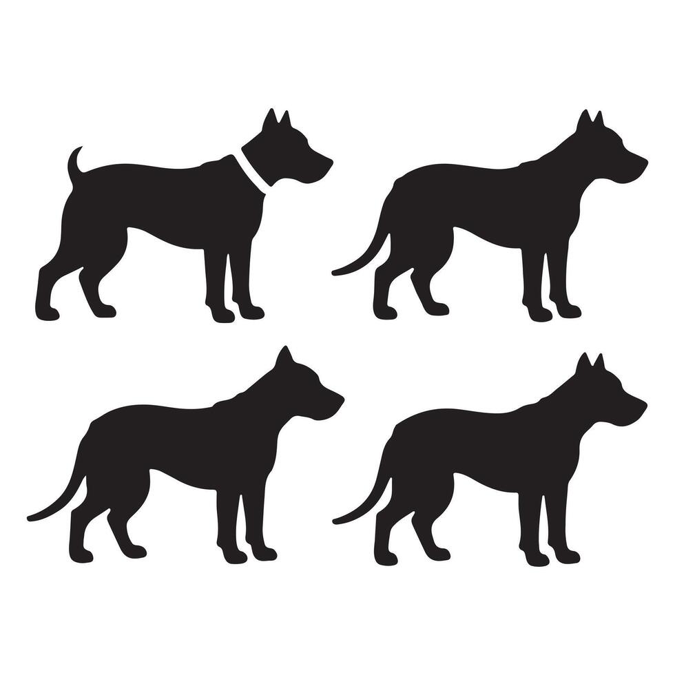Dog Silhouettes isolated Group Sets vector