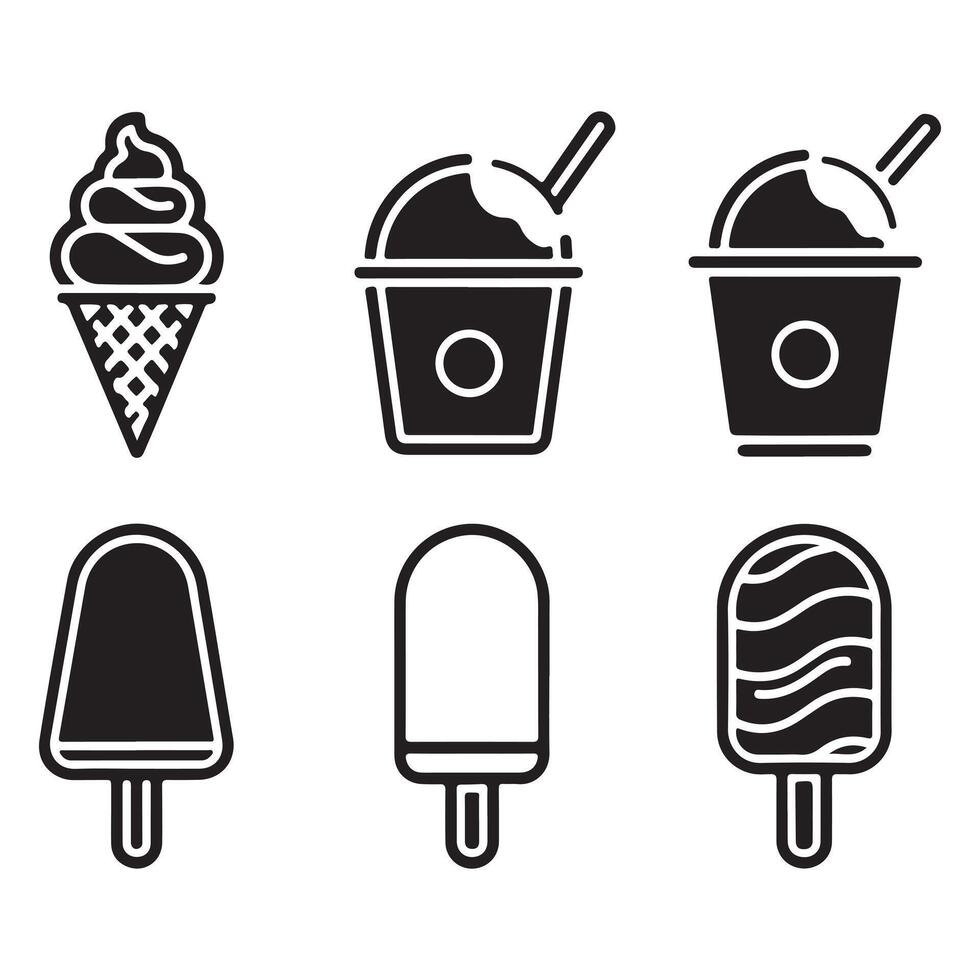 Ice Cream icon Logo For Silhouettes line Style vector
