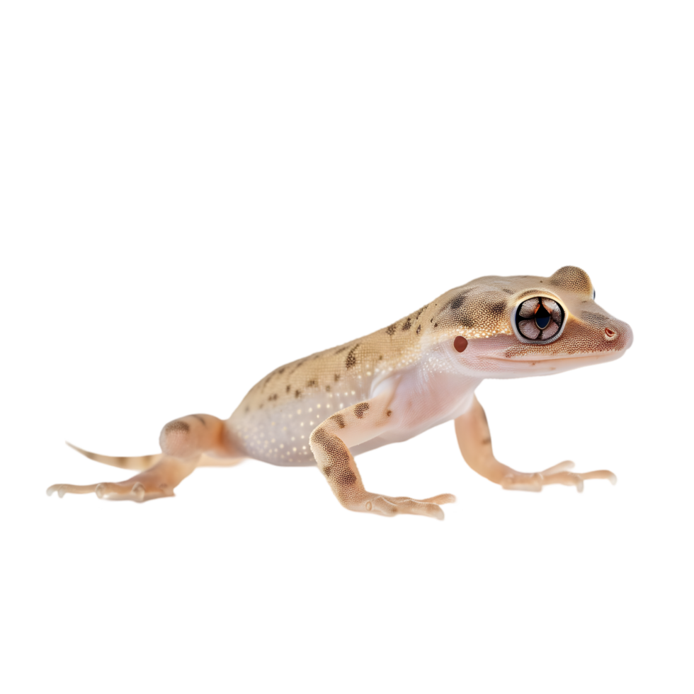 Tiny gecko clinging to invisible surface in desert habitat, macro animal photography, close-up nature view, adaptability concept png