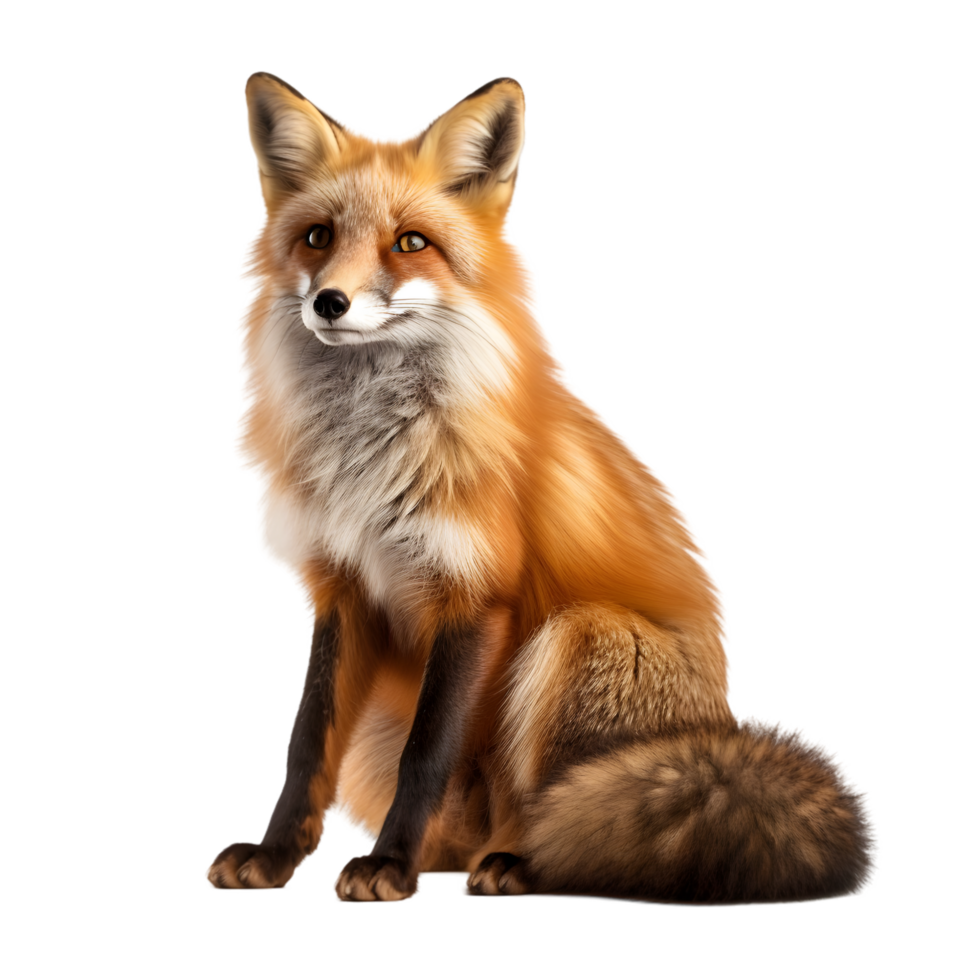 Elegant red fox posing in natural habitat wildlife photography serene forest environment close-up perspective png