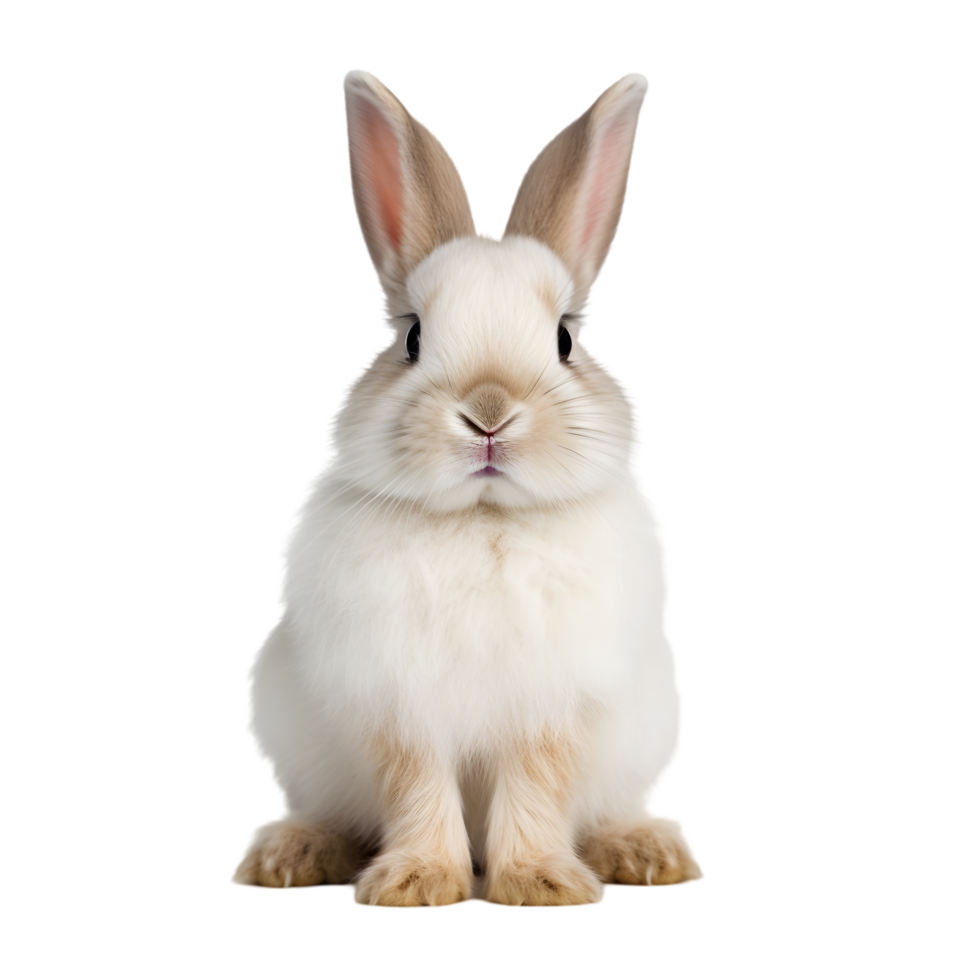 A curious white rabbit observing its surroundings in a serene garden nature photography tranquil environment close-up view png