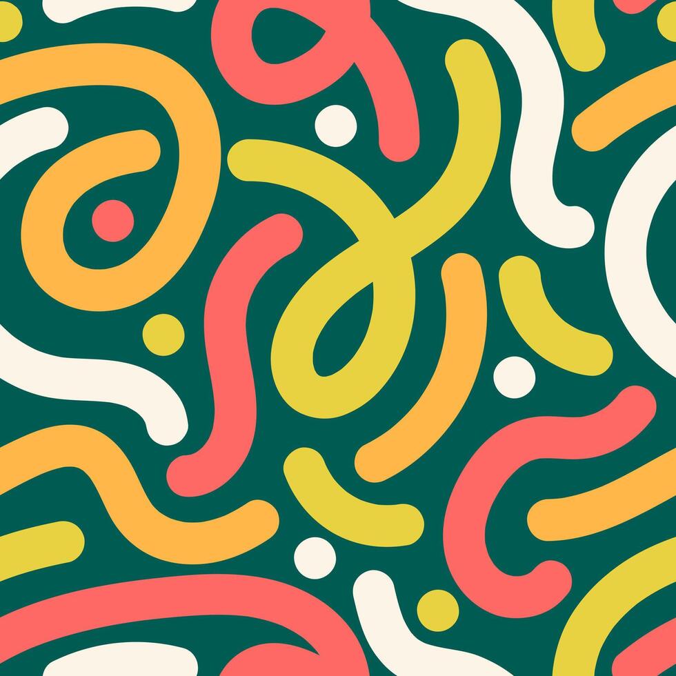 A colorful pattern with shapes and lines vector