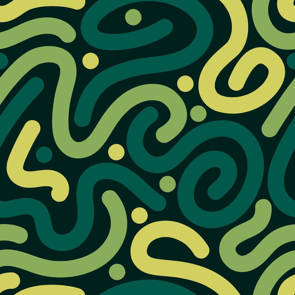A green and yellow pattern with swirls vector