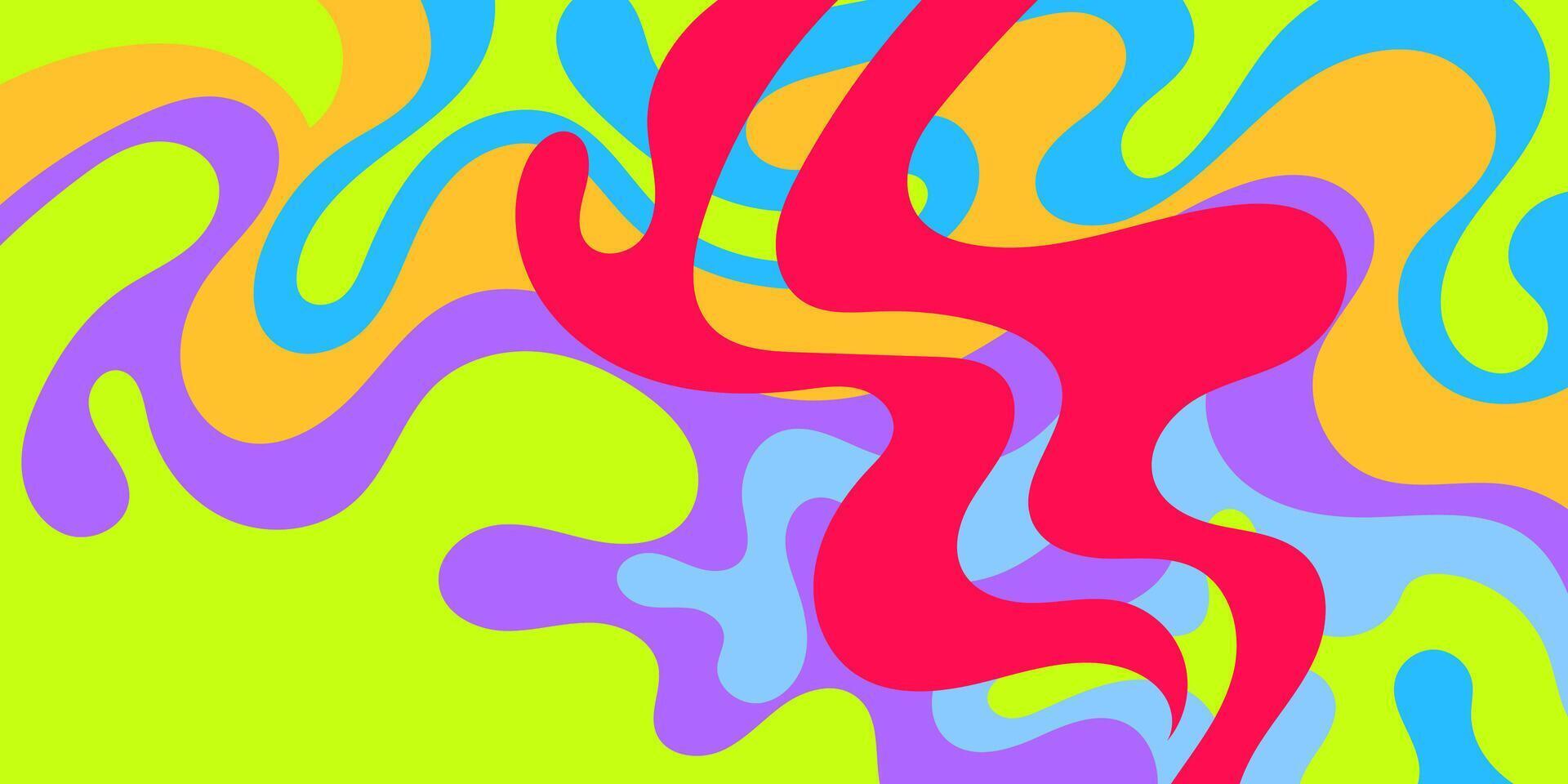 A colorful abstract painting with a red and blue figure vector