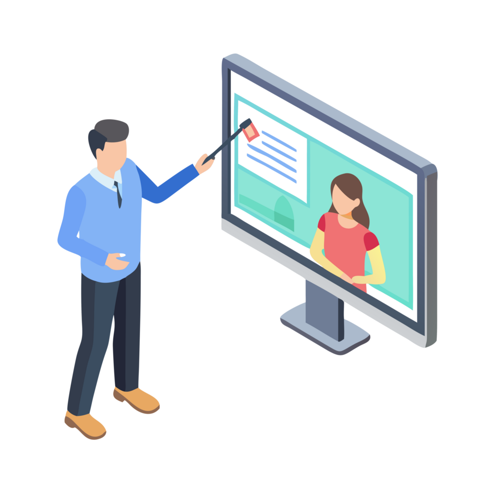 Teacher engaging students with smartboard technology in classroom educational environment interactive learning concept png