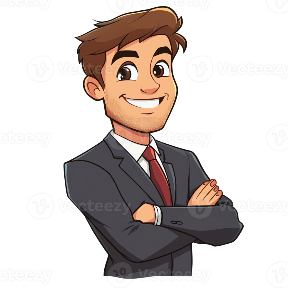 Confident Businessman Shows Success, Achieving Goals with Determination and Skill in the Corporate World. png