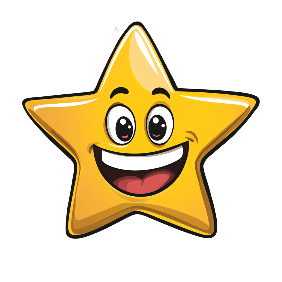 A cartoon star with a big smile png