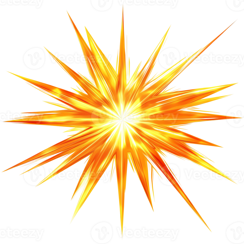 Abstract Starburst Radiating Light With Orange and Yellow Glow png