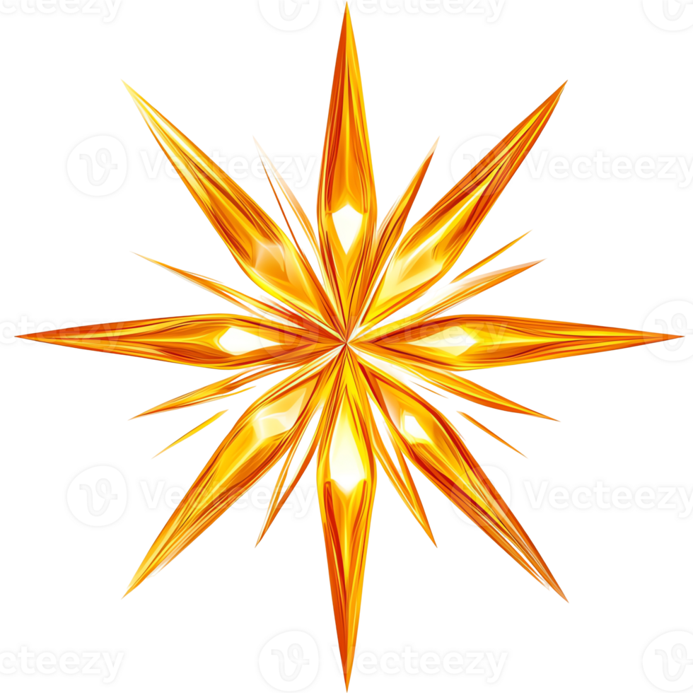 Gold Geometric Star Bursting on Black Background for Festive Projects png