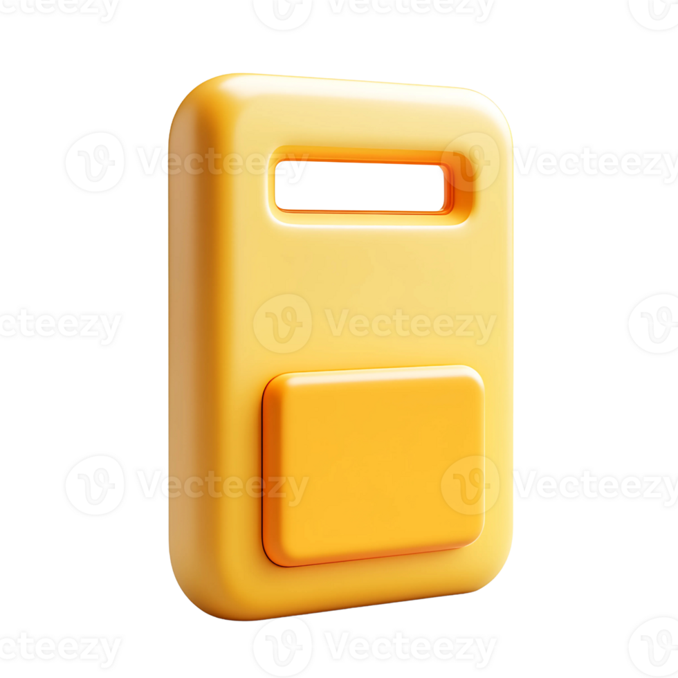 Yellow Plastic Key Fob with Button png