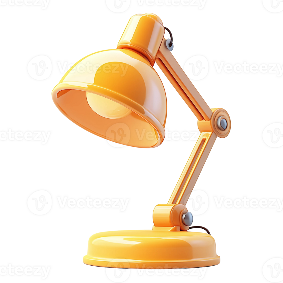 Bright Orange Adjustable Desk Lamp png