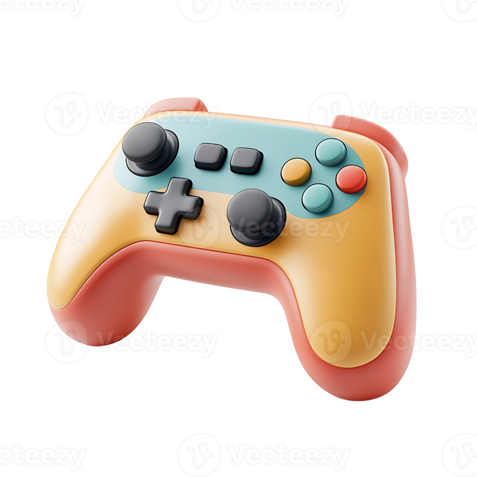 Colorful Gaming Controller Isolated on White png