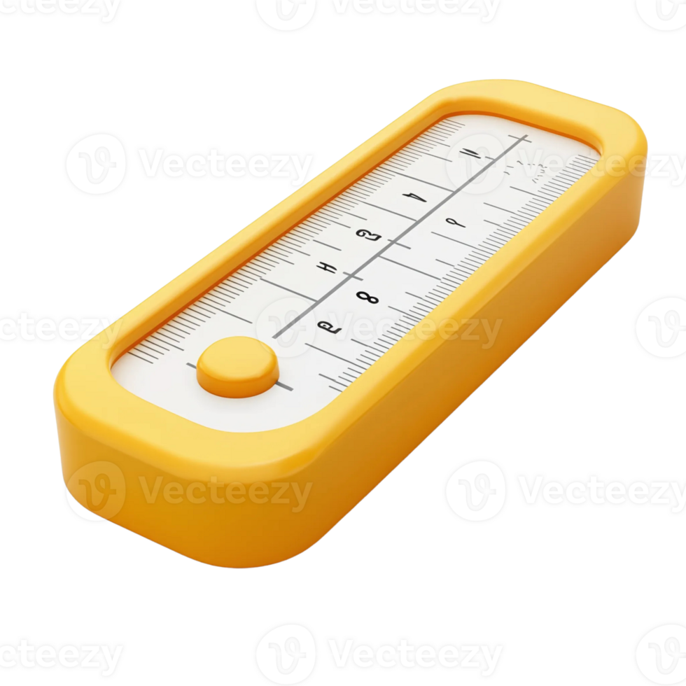 Yellow Rectangular Kitchen Timer with Central Dial png