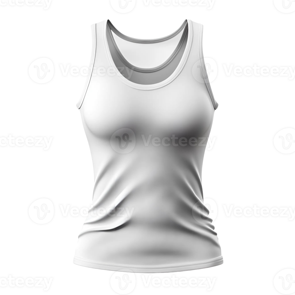 White Sleeveless Tank Top on Plain Background png