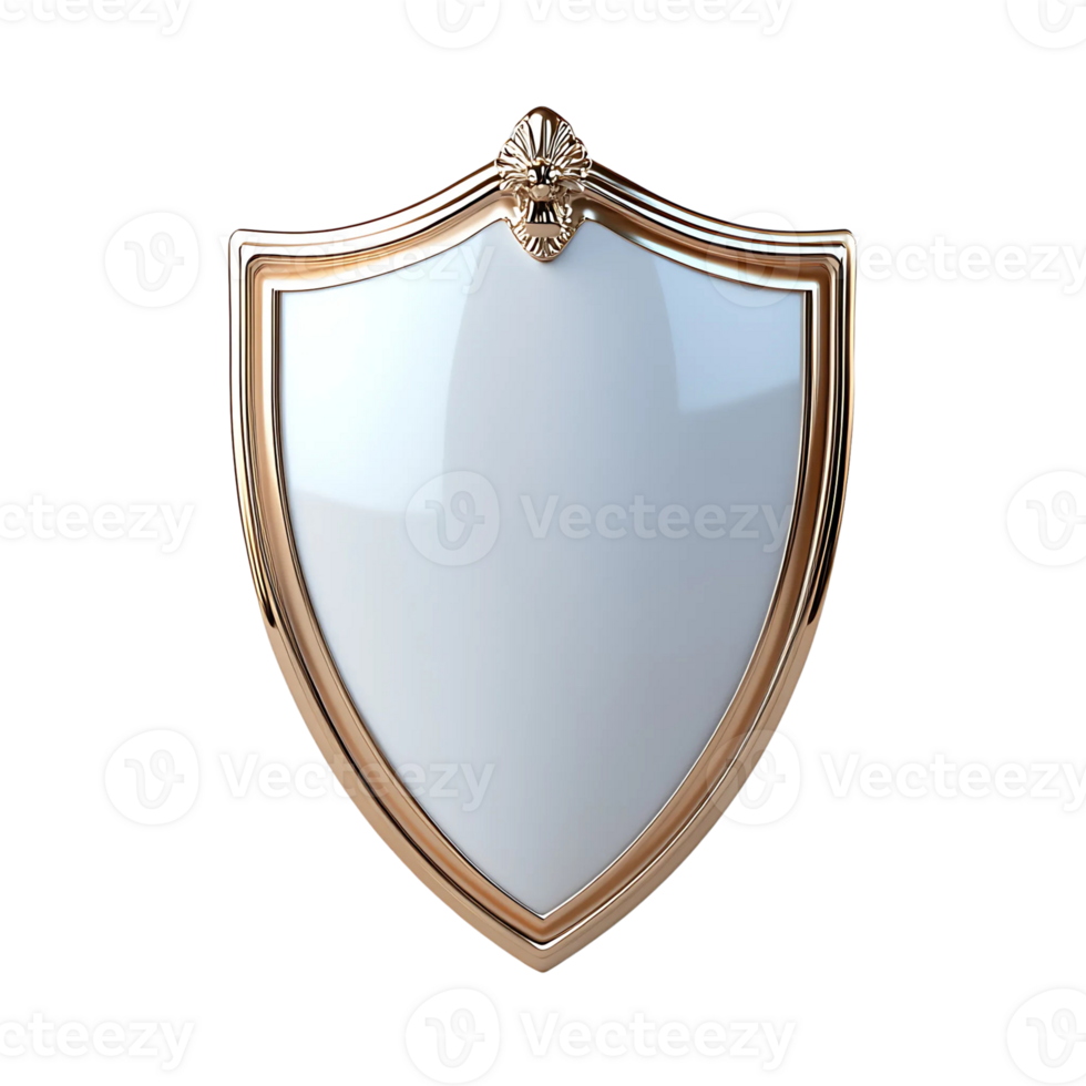 Elegant Gold and White Shield with Ornate Design png