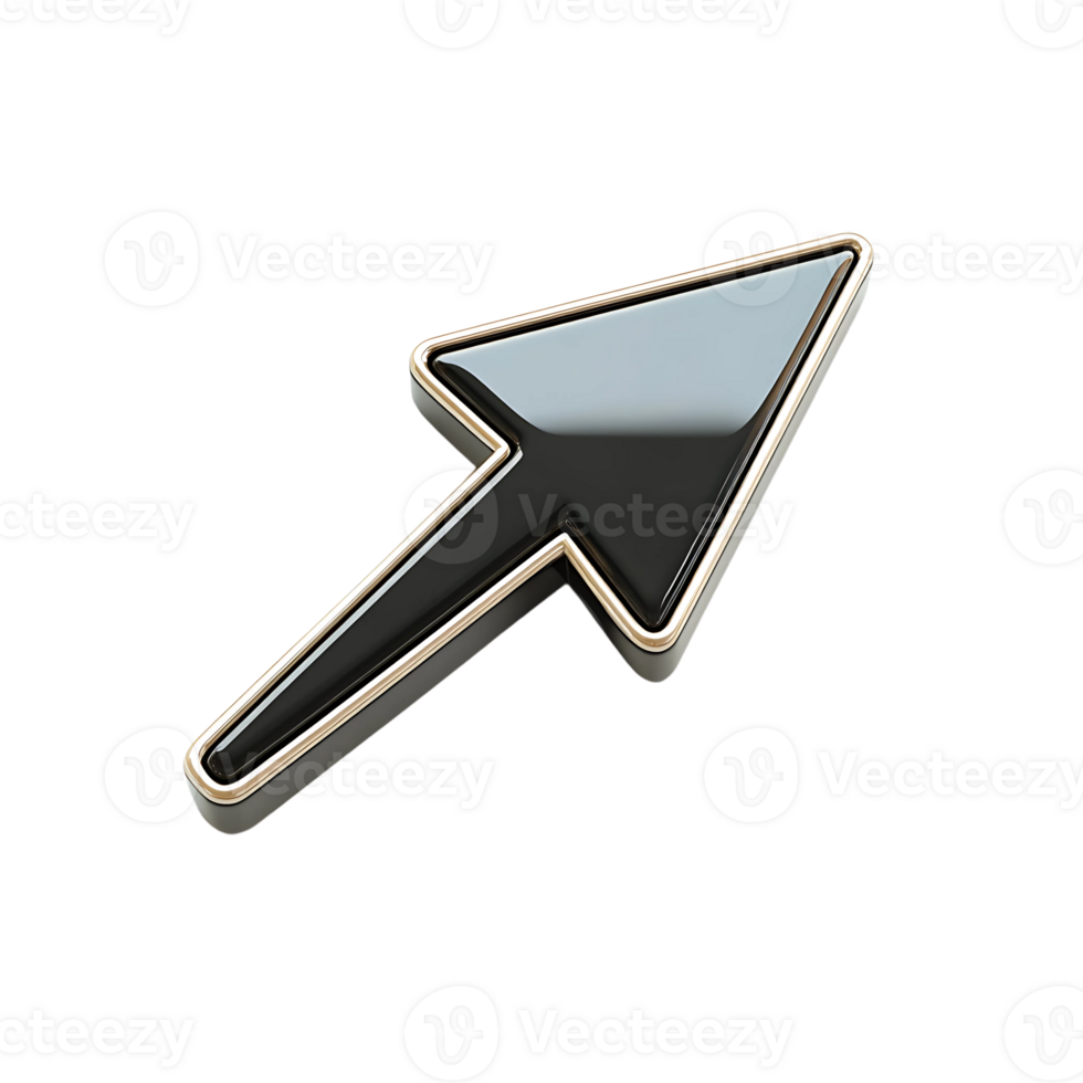 Black and Silver Arrow Cursor Icon png
