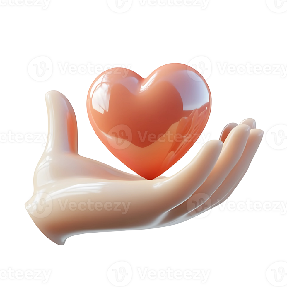 Hand Holding Shiny Heart Symbol png
