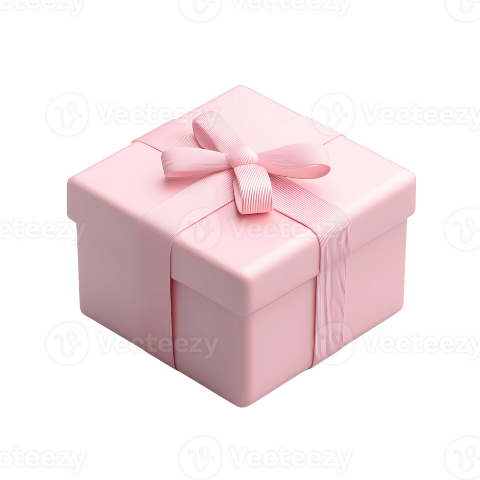 Pink Gift Box with Ribbon Bow png
