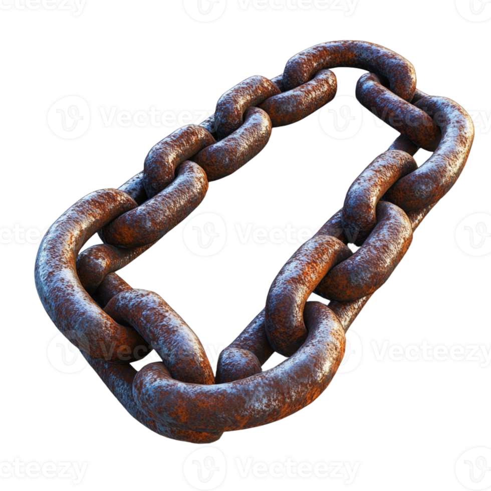 Rusty Metal Chain Link Close-Up png