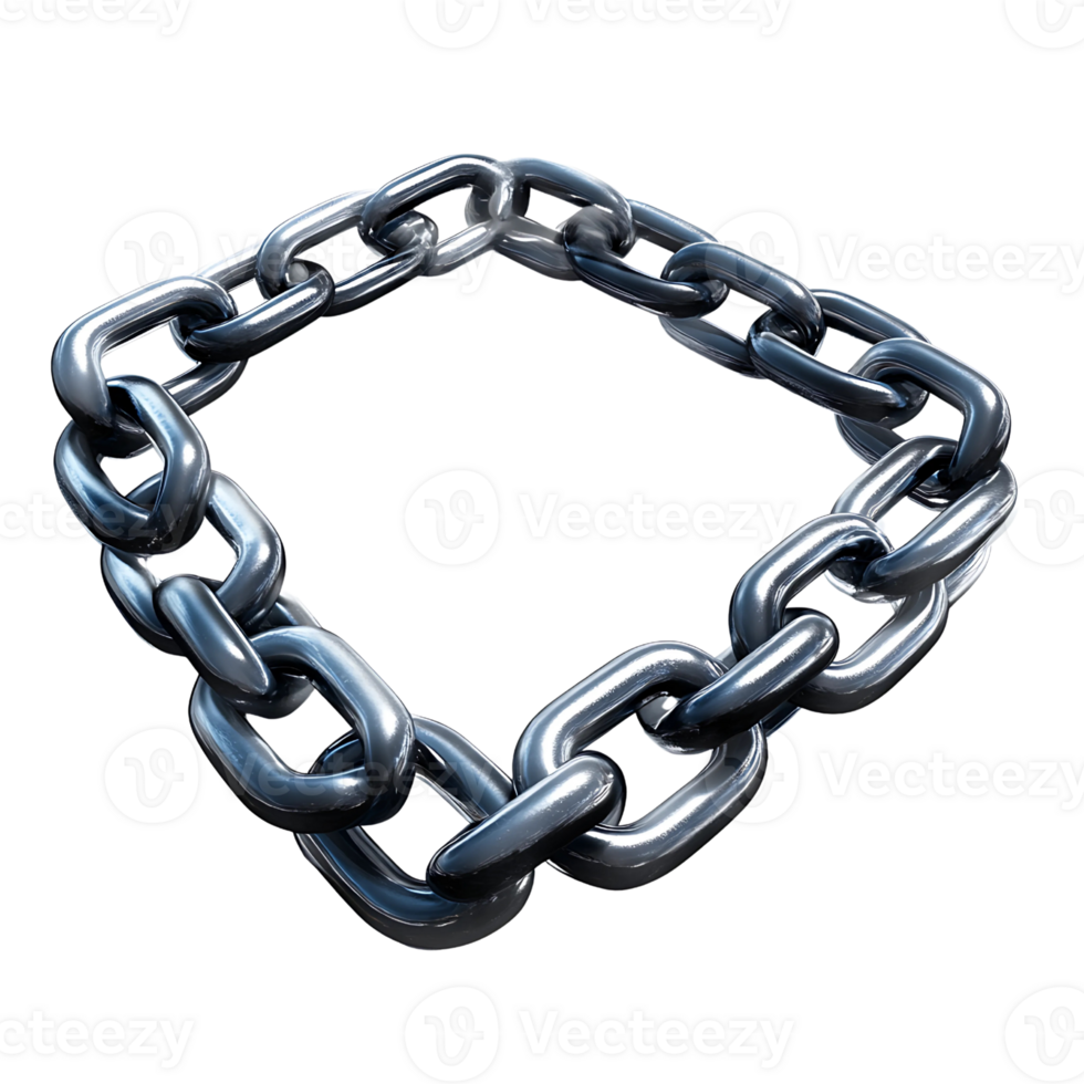 Shiny Metal Chain in Square Shape png