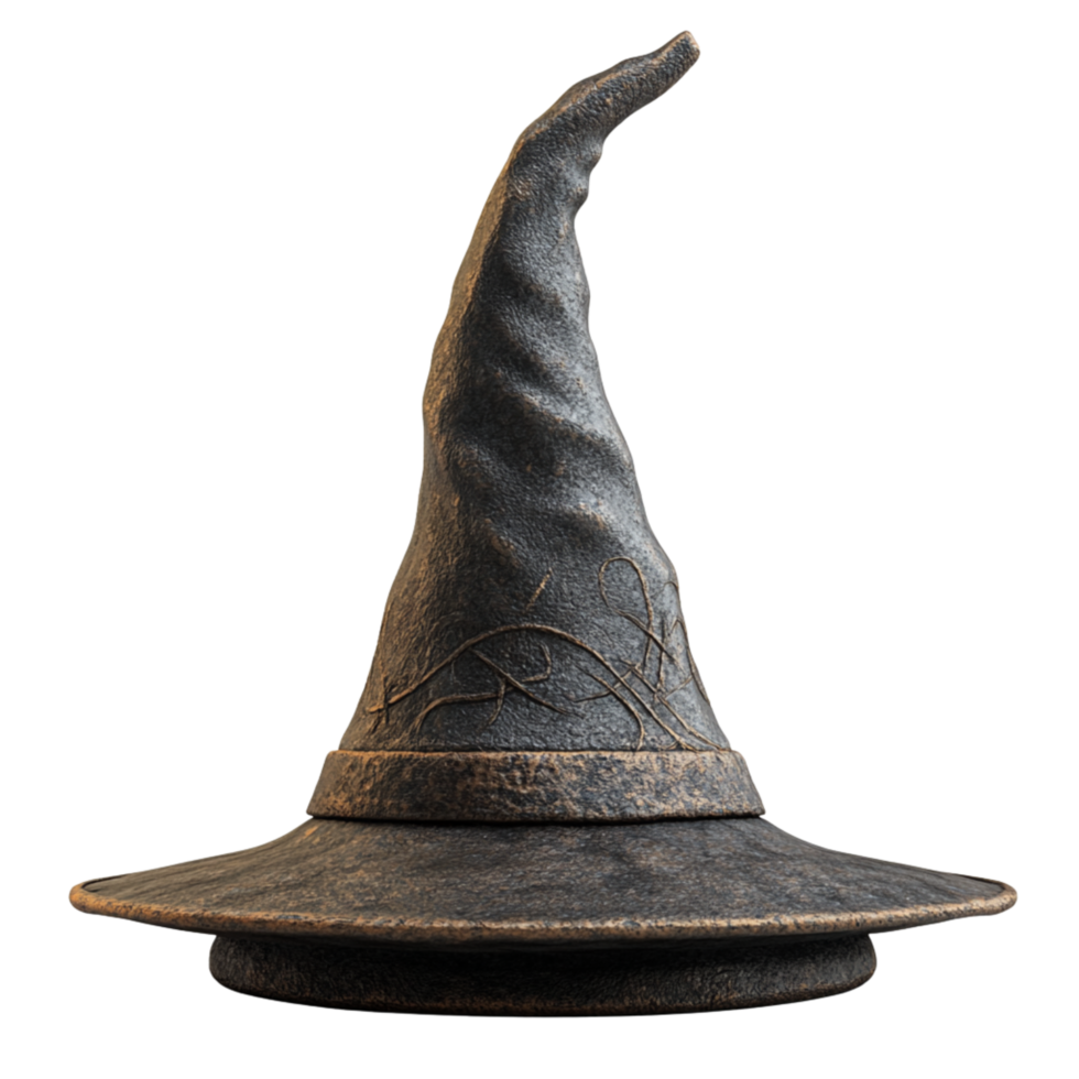 Black Witch Hat with Decorative Patterns png
