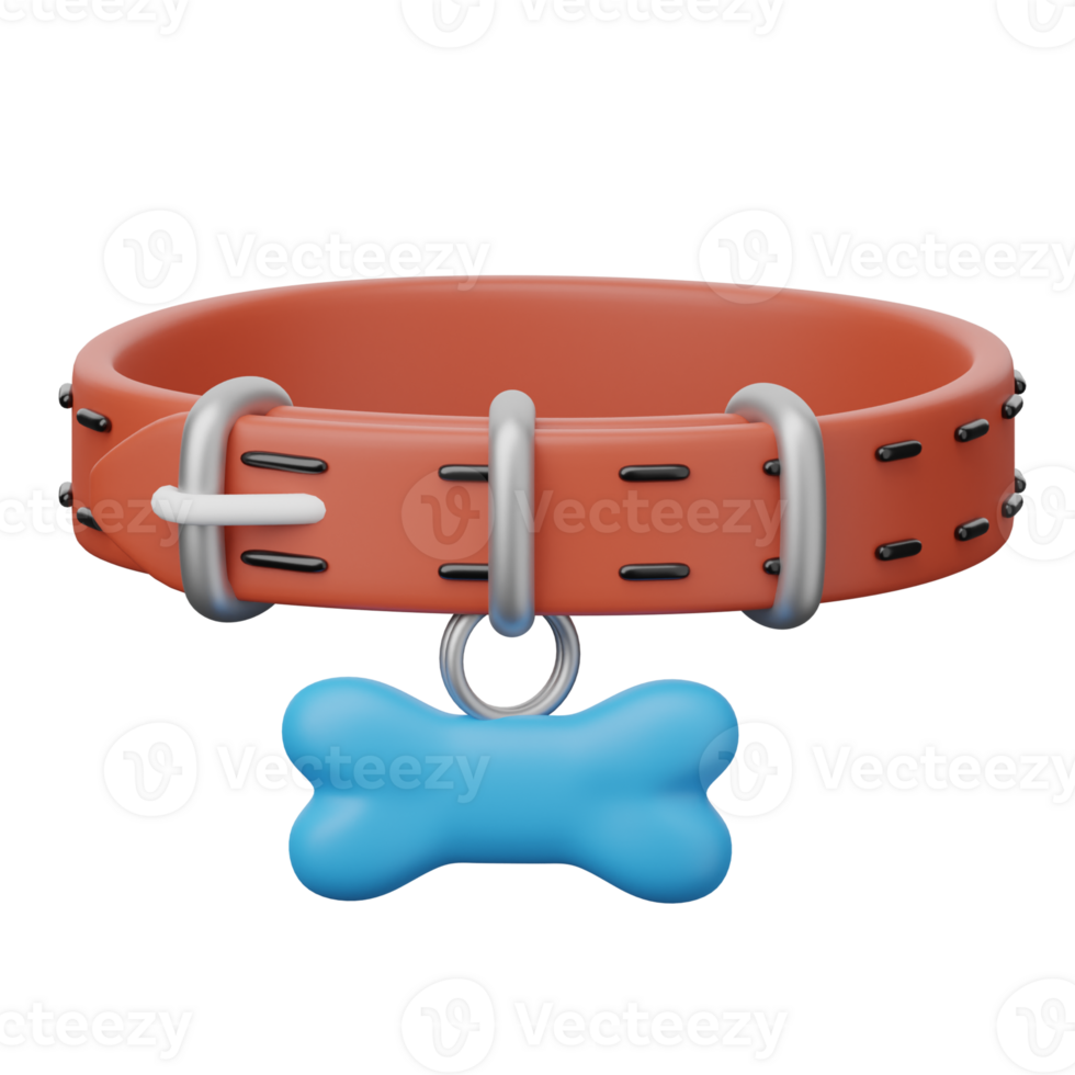 A dog collar with a bone and a blue bone png