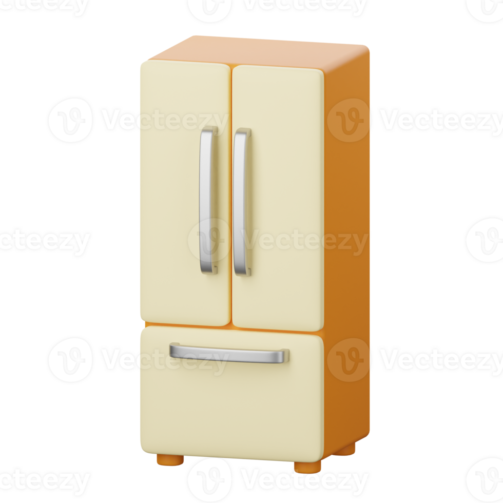 A small refrigerator with a white door and a white handle png