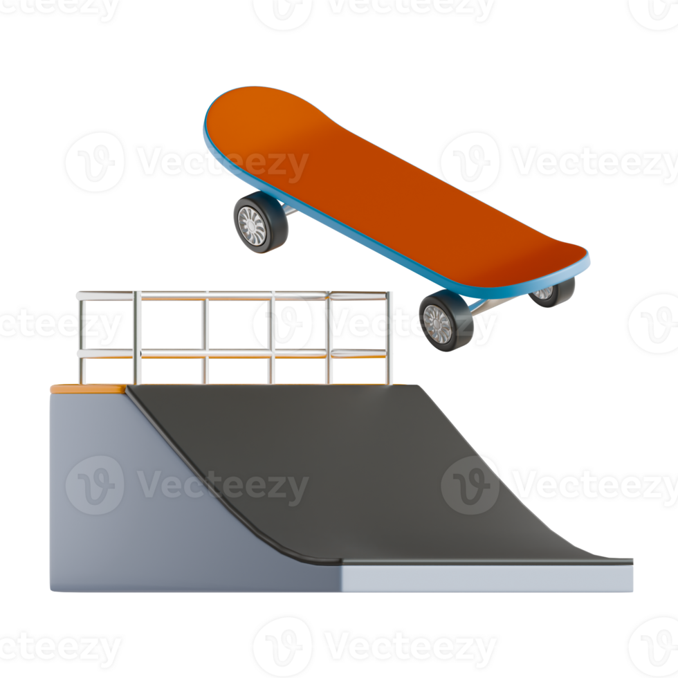 A skateboard and a ramp are shown png
