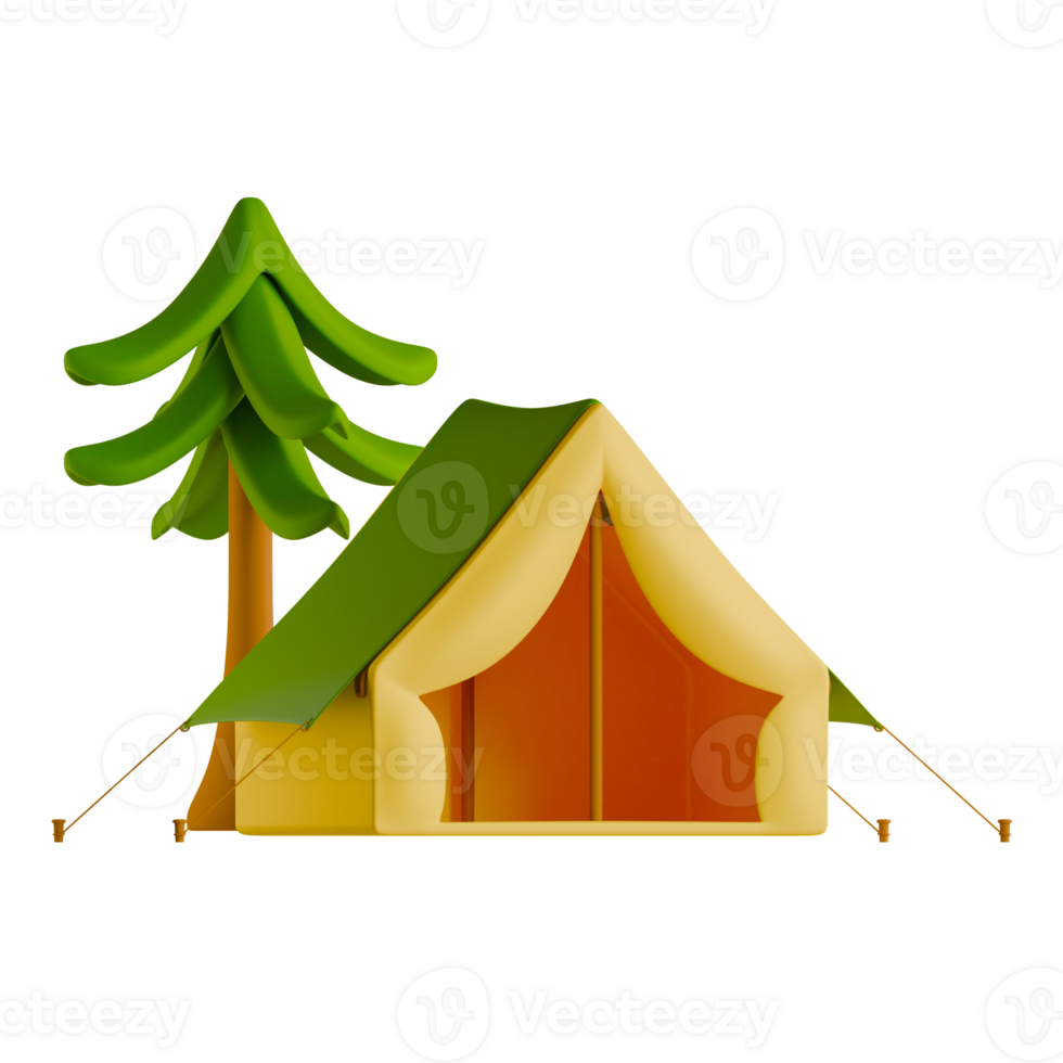 A tent with a tree and a tent png