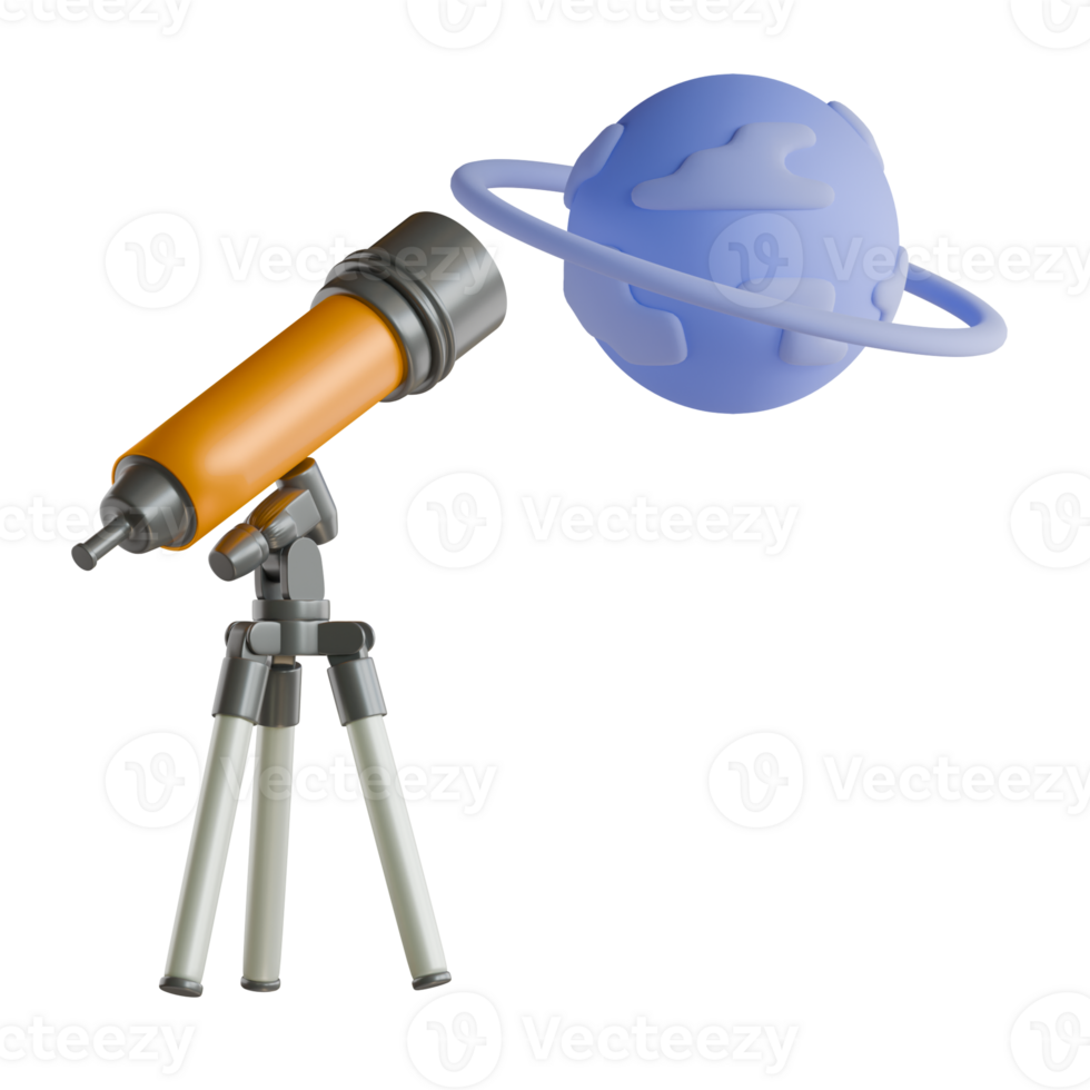 Telescope and planet icon png