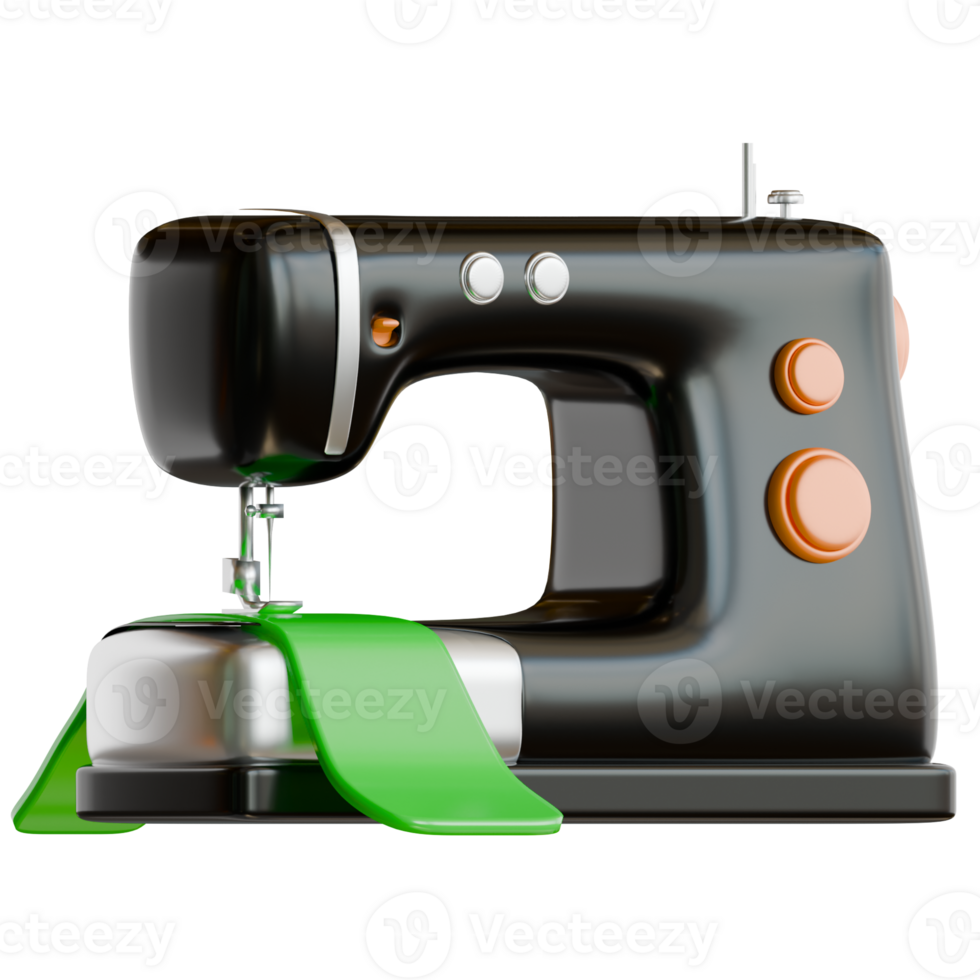 A sewing machine with green ribbon on it png