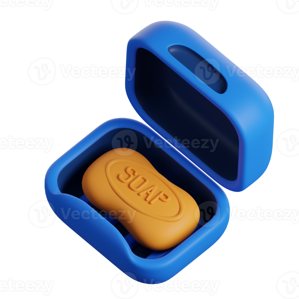 A soap bar in a blue box with the word soap on it png