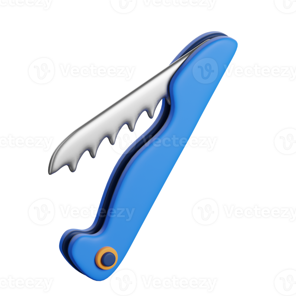 A blue knife with a sharp edge on a black background png