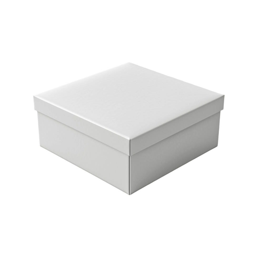 Clean, unmarked square white box with lid png