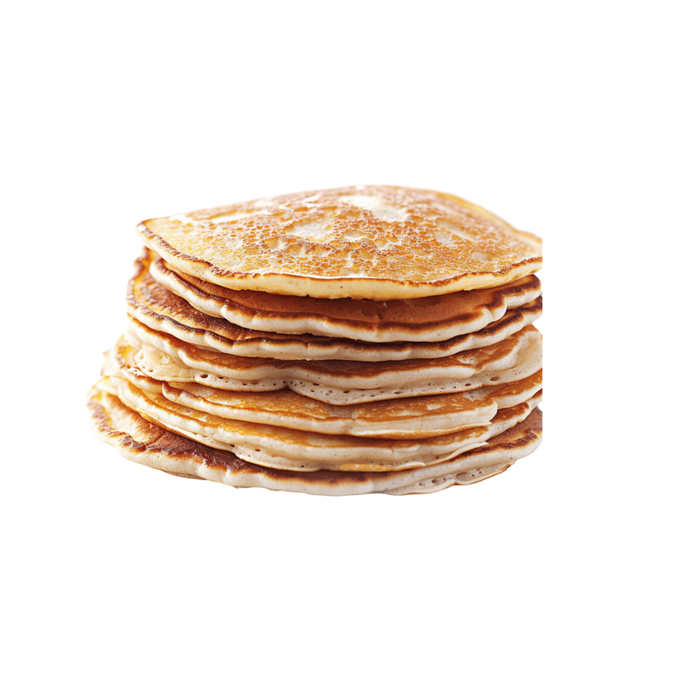 Perfectly browned pancakes in a tall stack for brunch png