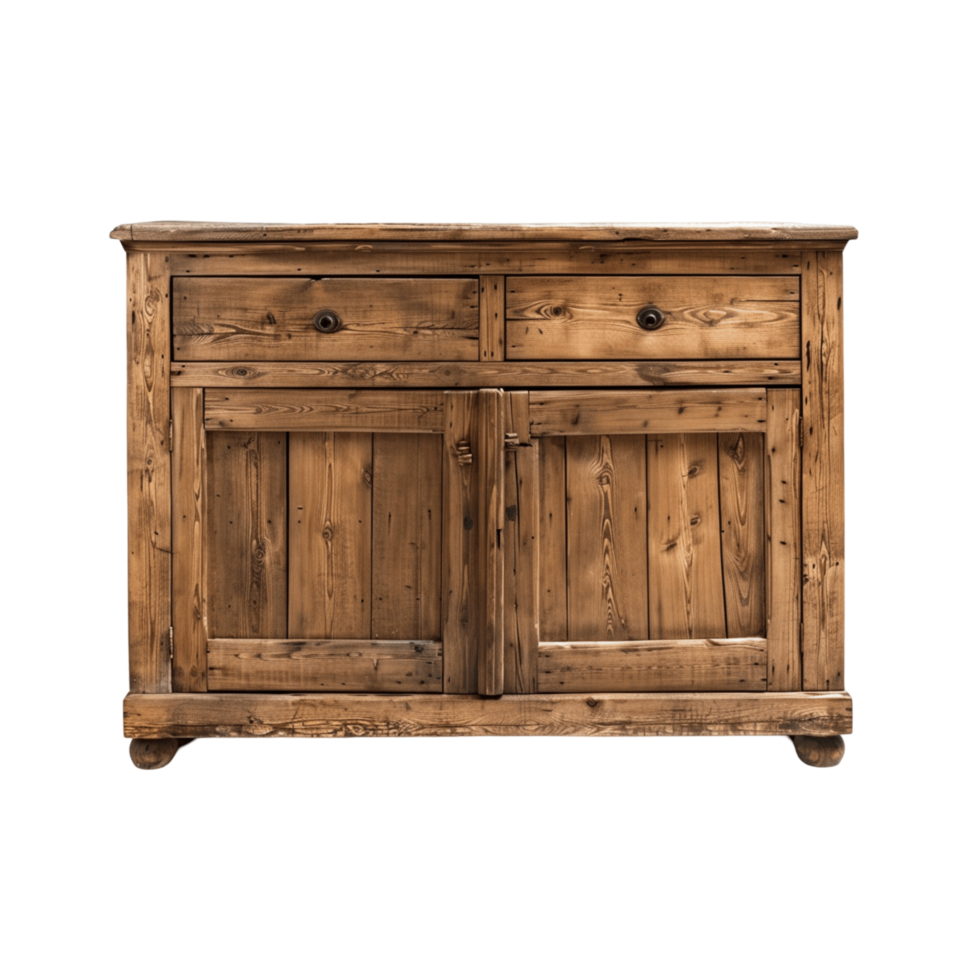 Timeless design rustic sideboard with natural wood grain png