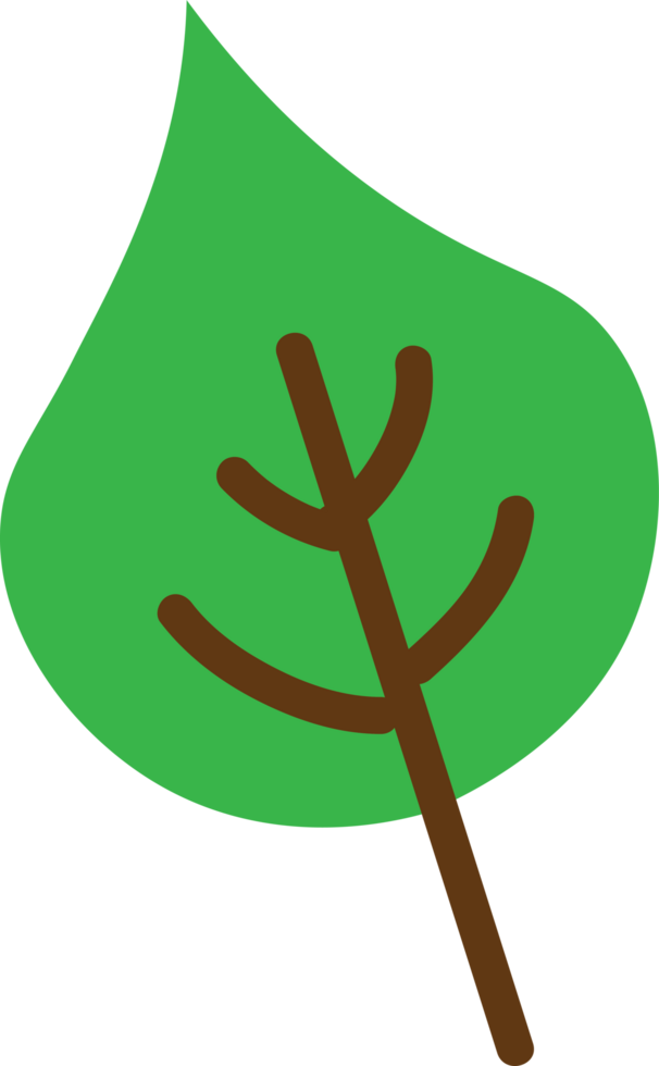 Green Leaf Illustration Representing Nature, Ecology, Sustainability, and Environment png