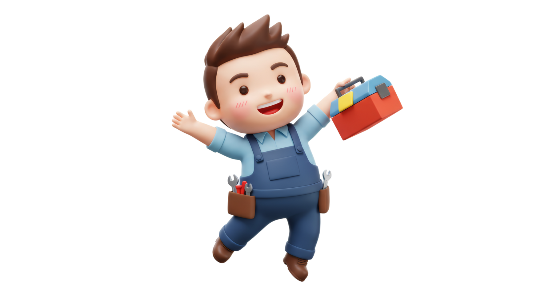 A cartoon character with a toolbox and a tool png