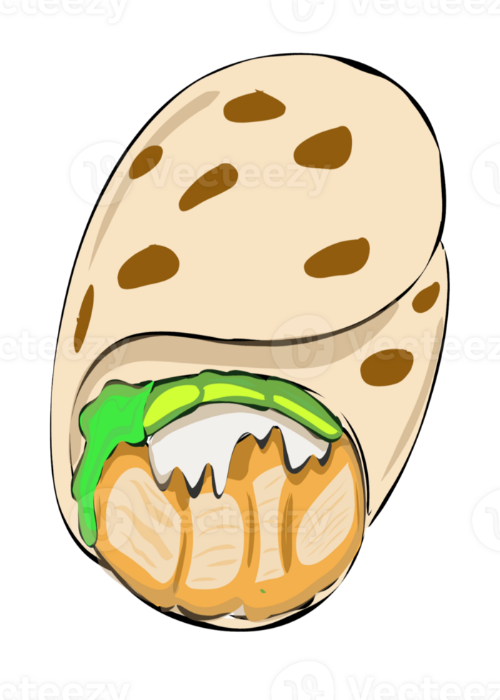 chicken wrap art illustration png