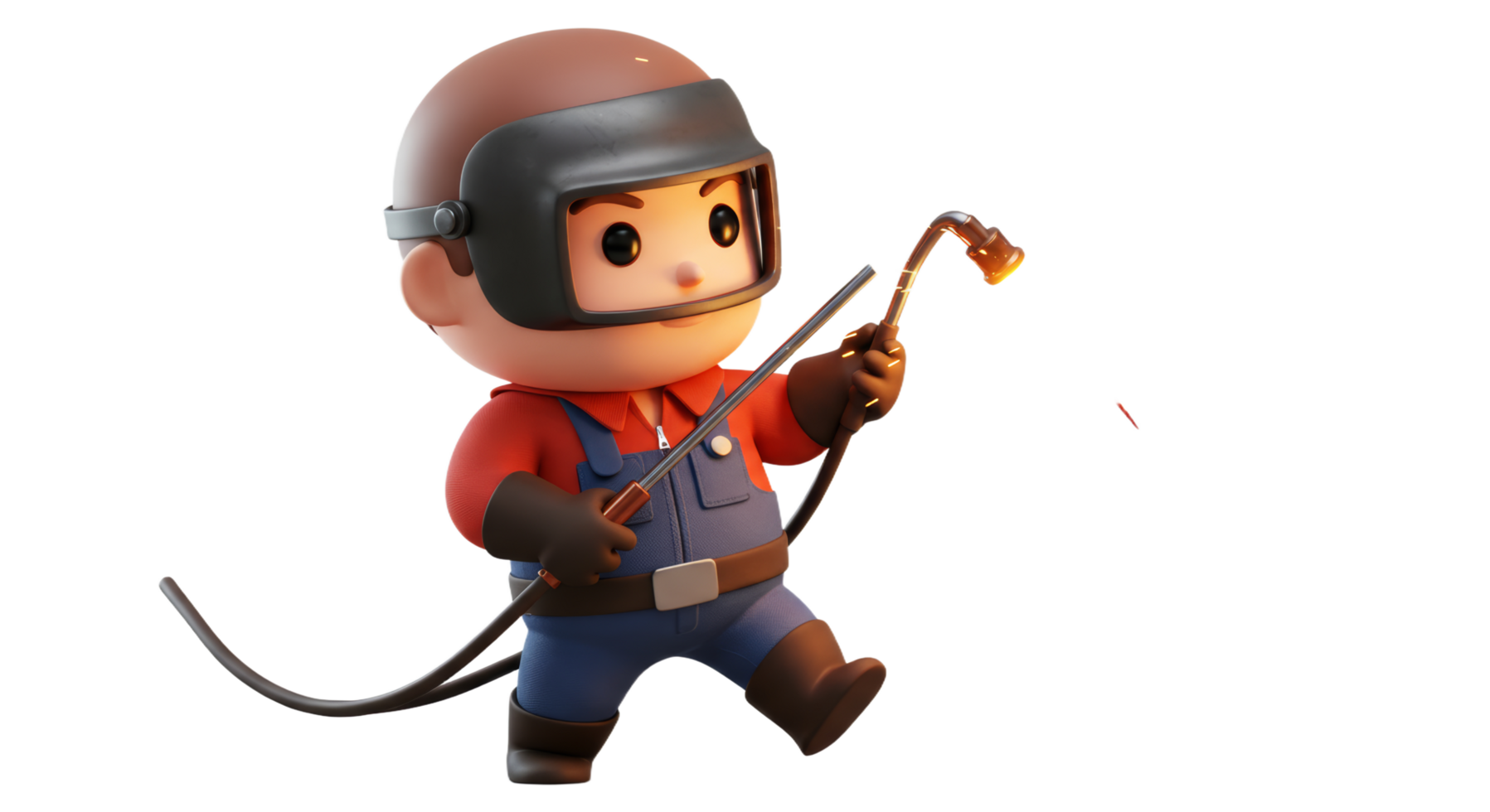 A cartoon character holding a torch and a hammer png