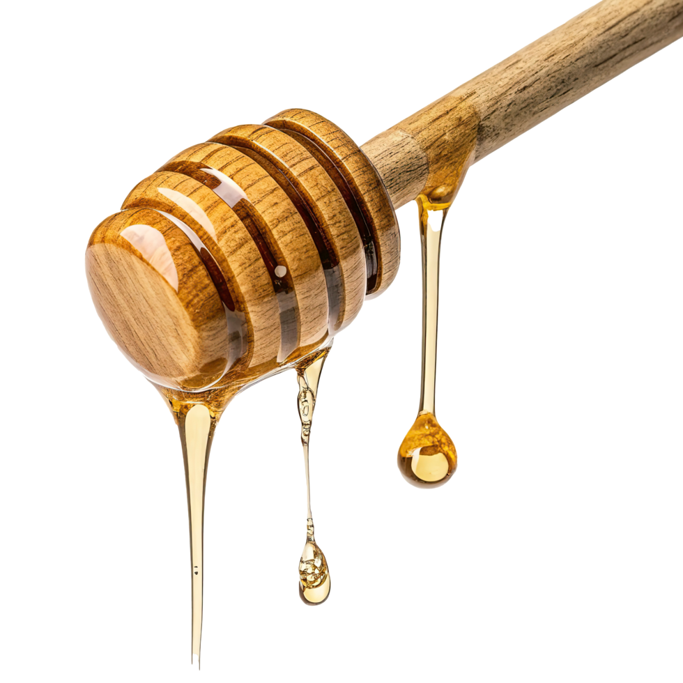 new mods set honey dripping from a wooden stick on a transparent background png