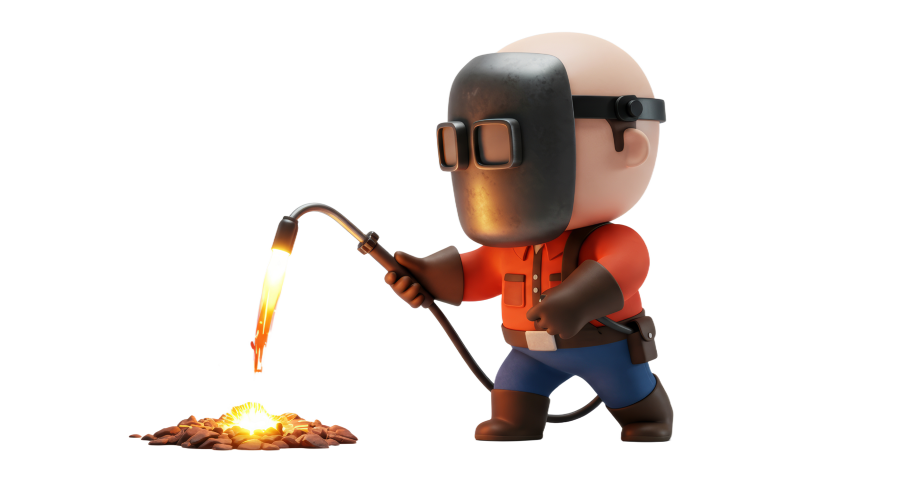 A cartoon character is holding a torch png