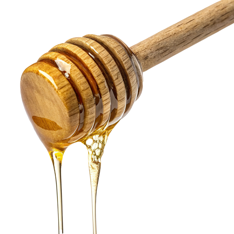 backgrhoney dripping from a wooden stick on a transparent backgroundound png