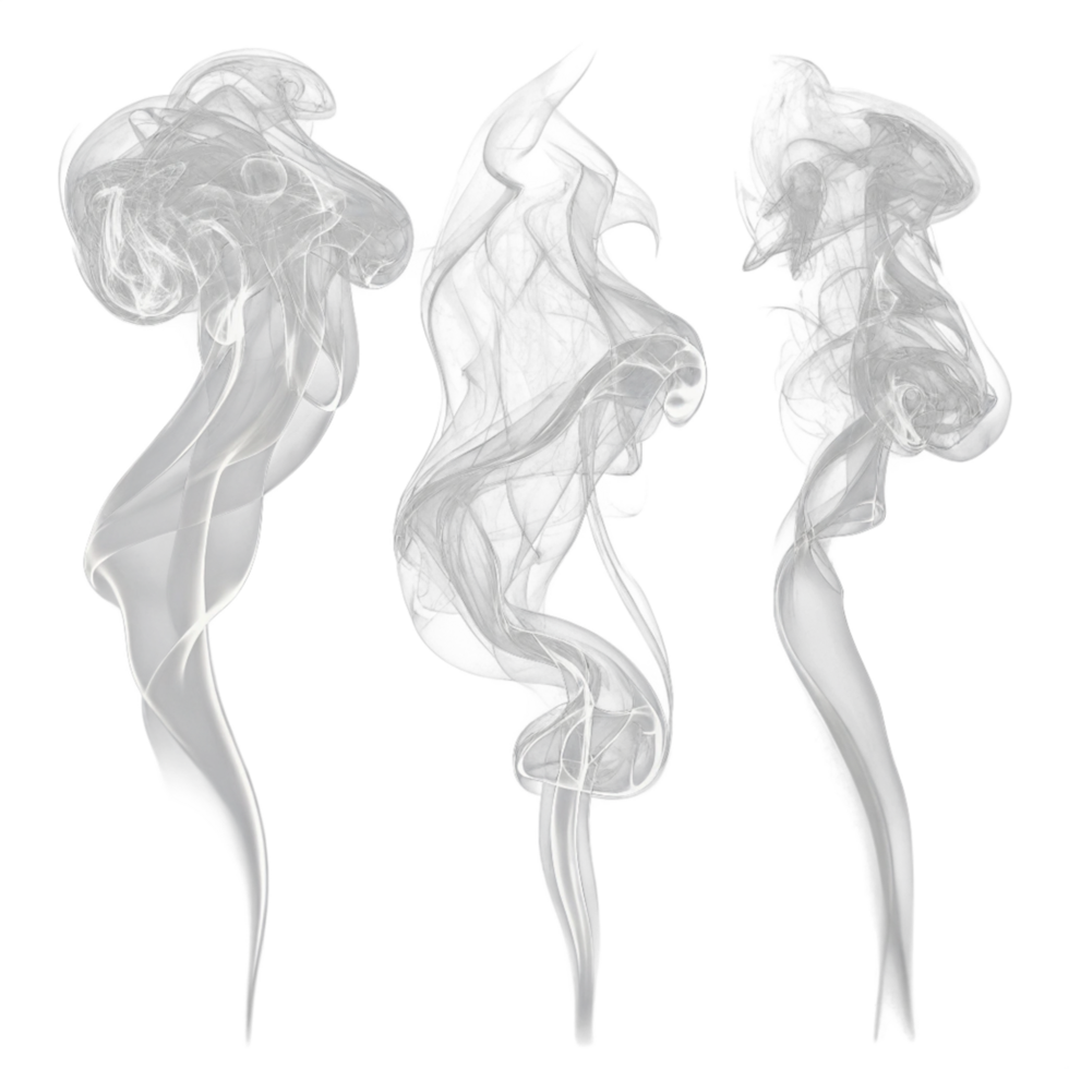 Photo new three different types of smoke on a transparent background png