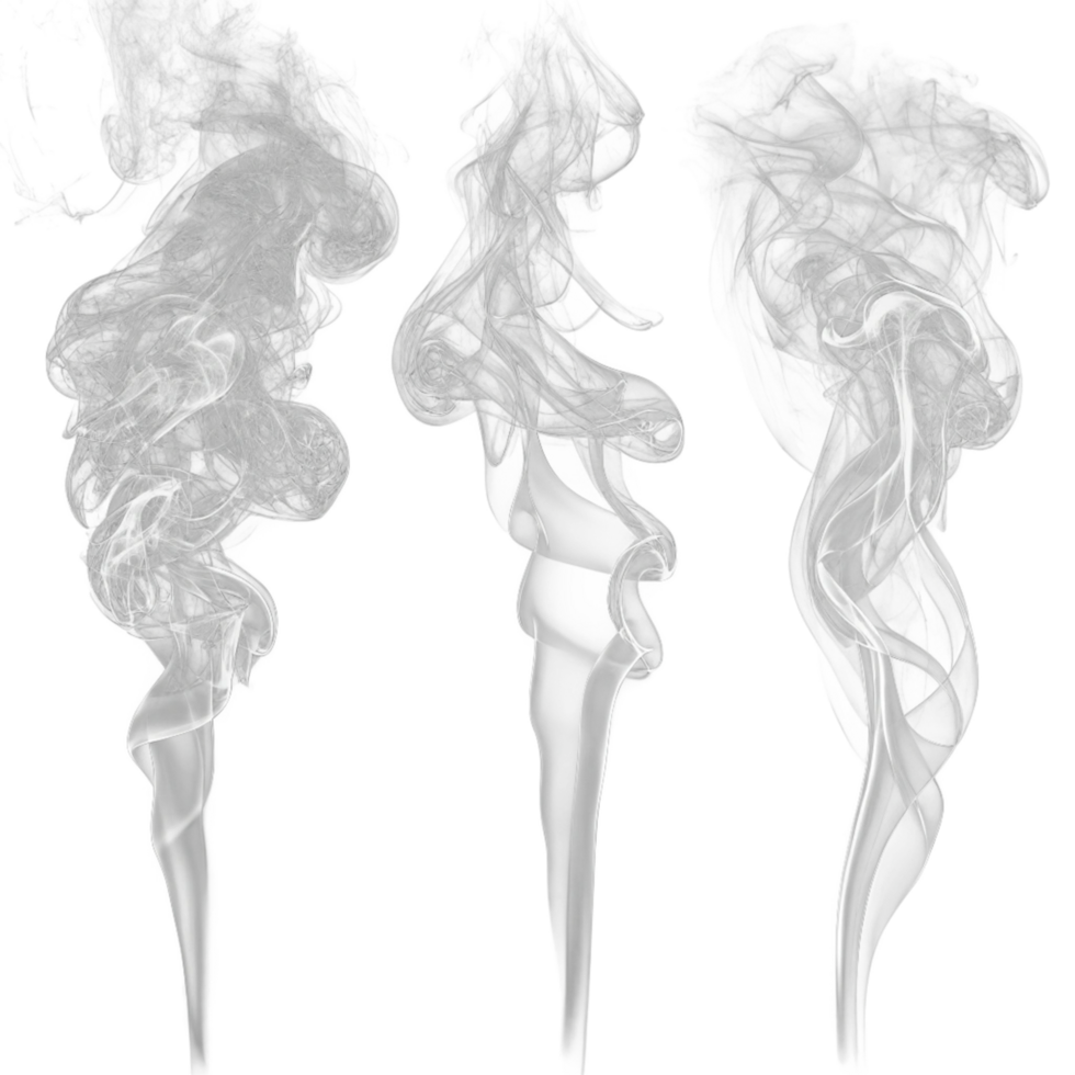 three different types of smoke on a white background png